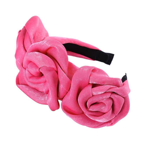 Serre-tête triple roses en satin Scarlett